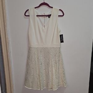 NEW - INC International Concepts Cream Lace Dress Size 14 Gorgeous!